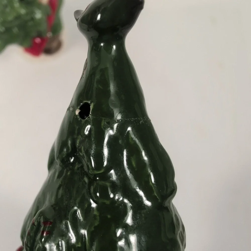 Gibson Greeting Christmas Tree & Bunny Mouse Salt & Pepper Shakers Otagiri Japan